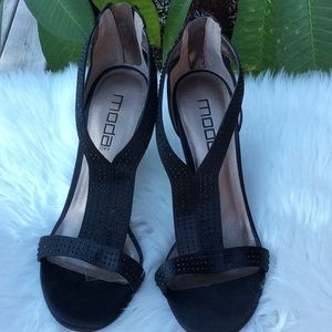 Sparkling Black Dressy Heels